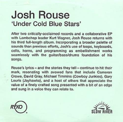 Josh Rouse Under Cold Blue Stars CD-R acetate UK J/RCRUN236735
