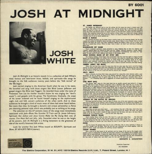 Josh White Josh At Midnight vinyl LP album (LP record) UK J/WLPJO708482