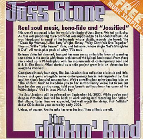Joss Stone The Chokin' Kind CD single (CD5 / 5") US JSEC5TH272165