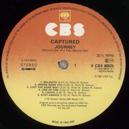 Journey Captured 2-LP vinyl record set (Double LP Album) UK JOU2LCA547587