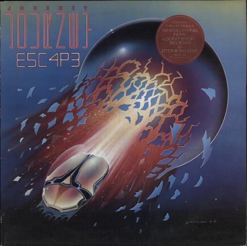 Journey Escape - 1st - Song Hype Stickered Sleeve + Insert vinyl LP album (LP record) UK JOULPES778323