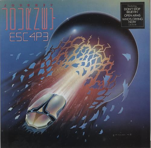 Journey Escape - Black Hype Sticker vinyl LP album (LP record) UK JOULPES868263