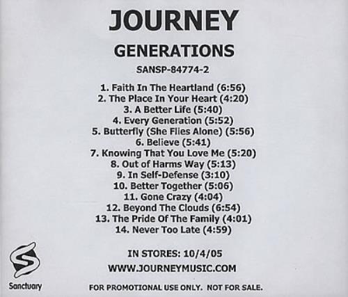 Journey Generations CD album (CDLP) US JOUCDGE373770