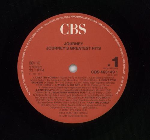 Journey Greatest Hits vinyl LP album (LP record) Dutch JOULPGR868262