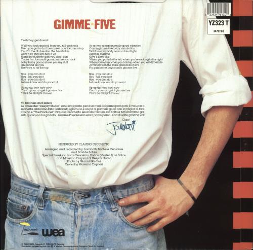 Jovanotti Gimme Five 12" vinyl single (12 inch record / Maxi-single) UK JOV12GI725374