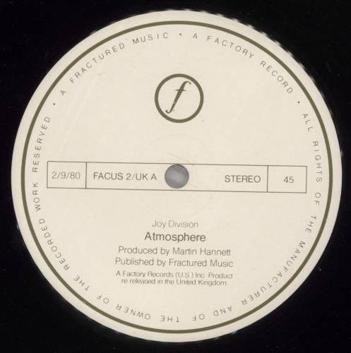Joy Division Atmosphere - 2nd 12" vinyl single (12 inch record / Maxi-single) UK JOY12AT463193