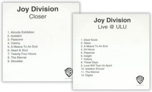 Joy Division Closer / Still / Unknown Pleasures - Expanded Editions CD-R acetate UK JOYCRCL422074