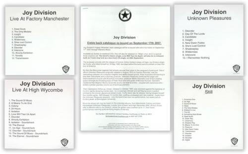 Joy Division Closer / Still / Unknown Pleasures - Expanded Editions CD-R acetate UK JOYCRCL422074