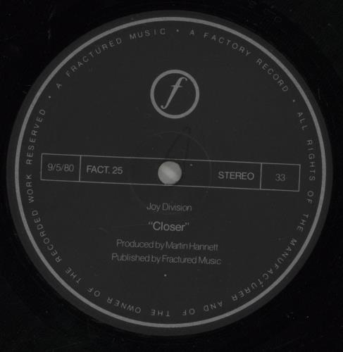 Joy Division Closer - 1st - VG vinyl LP album (LP record) UK JOYLPCL876964