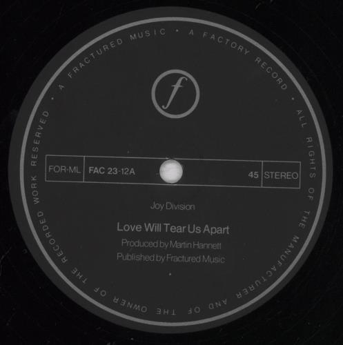Joy Division Love Will Tear Us Apart 12" vinyl single (12 inch record / Maxi-single) UK JOY12LO834626