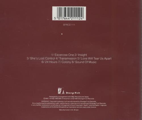Joy Division Peel Sessions CD album (CDLP) UK JOYCDPE399671