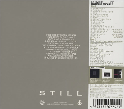 Joy Division Still 2 CD album set (Double CD) Japanese JOY2CST425655