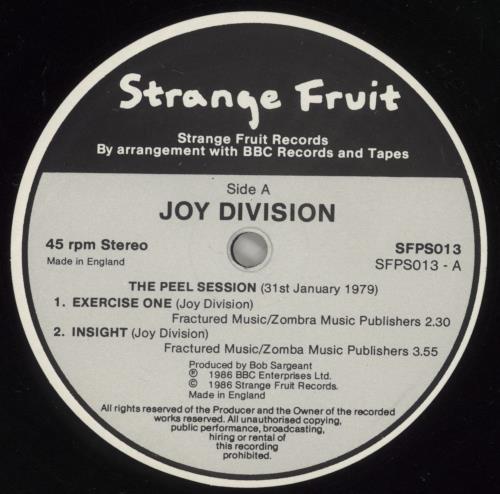 Joy Division The Peel Sessions - EX 12" vinyl single (12 inch record / Maxi-single) UK JOY12TH577774