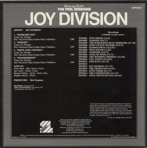 Joy Division The Peel Sessions - EX 12" vinyl single (12 inch record / Maxi-single) UK JOY12TH577774