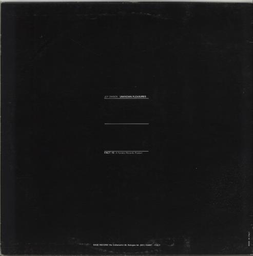 Joy Division Unknown Pleasures - 2nd vinyl LP album (LP record) Italian JOYLPUN179890