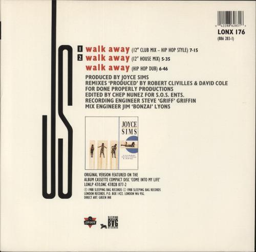 Joyce Sims Walk Away 12" vinyl single (12 inch record / Maxi-single) UK JYS12WA576877