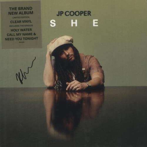 JP Cooper She - Clear Vinyl - Autographed vinyl LP album (LP record) UK 1XMLPSH882445
