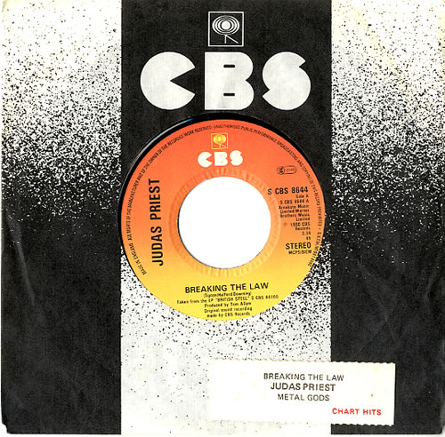 Judas Priest Breaking The Law - Jukebox 7" vinyl single (7 inch record / 45) UK JUD07BR624099