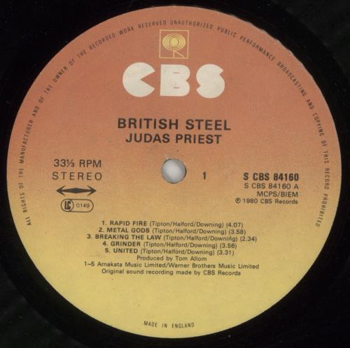 Judas Priest British Steel - VG vinyl LP album (LP record) UK JUDLPBR869802