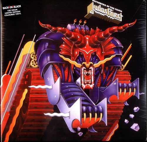 Judas Priest Defenders Of The Faith - Blue 2-LP vinyl record set (Double LP Album) UK JUD2LDE531382