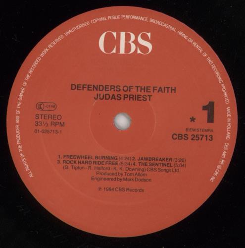 Judas Priest Defenders Of The Faith vinyl LP album (LP record) UK JUDLPDE316551