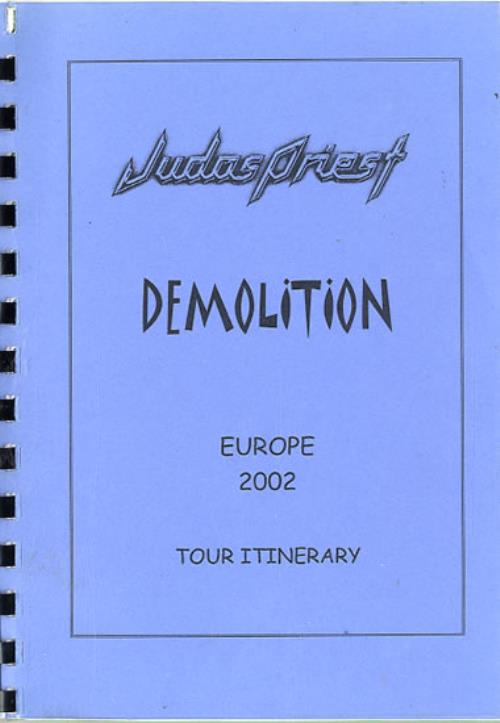 Judas Priest Demolition - Europe 2002 Itinerary UK JUDITDE612288