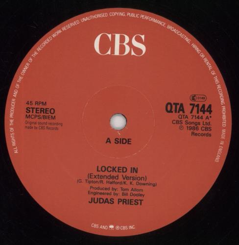 Judas Priest Locked In - Poster Sleeve 12" vinyl single (12 inch record / Maxi-single) UK JUD12LO41845