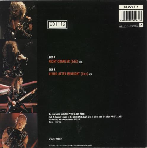 Judas Priest Night Crawler 7" vinyl single (7 inch record / 45) UK JUD07NI159187