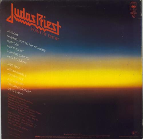 Judas Priest Point Of Entry + merch insert - EX vinyl LP album (LP record) UK JUDLPPO597407