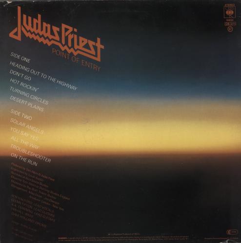 Judas Priest Point Of Entry - EX vinyl LP album (LP record) UK JUDLPPO887629