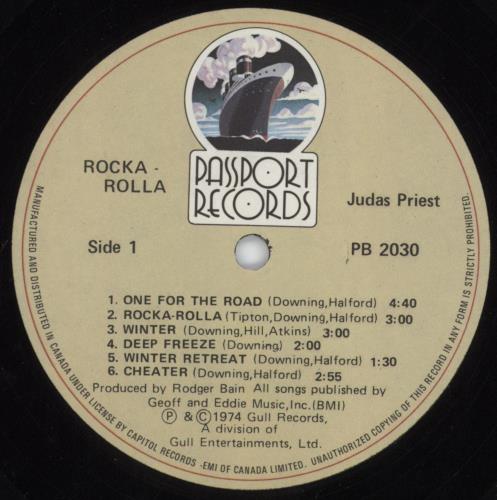 Judas Priest Rocka Rolla vinyl LP album (LP record) Canadian JUDLPRO810650