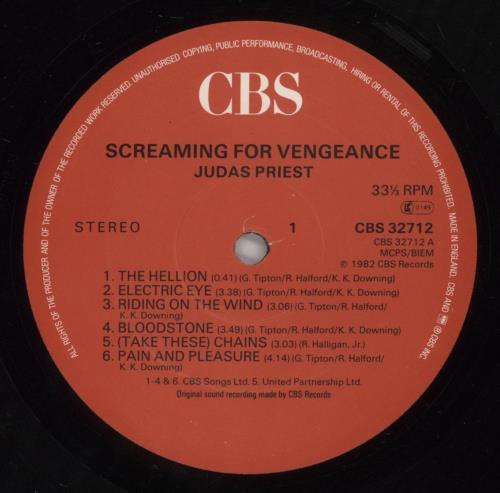 Judas Priest Screaming For Vengeance - 2nd vinyl LP album (LP record) UK JUDLPSC245318