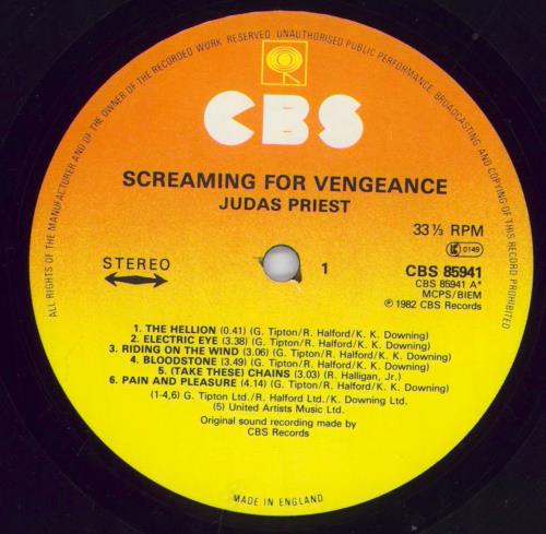 Judas Priest Screaming For Vengeance vinyl LP album (LP record) UK JUDLPSC830023