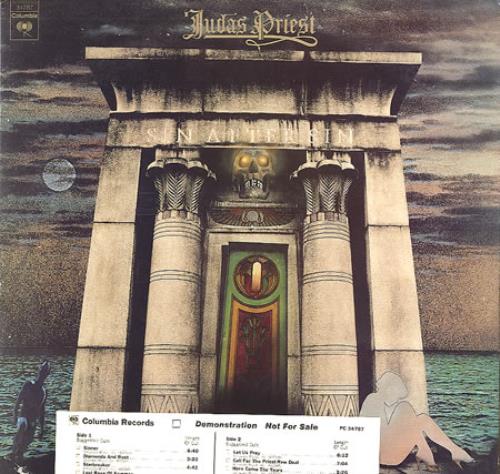 Judas Priest Sin After Sin + Timing Sticker vinyl LP album (LP record) US JUDLPSI354432