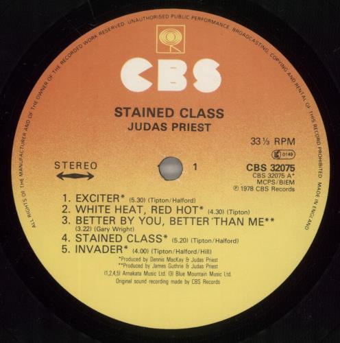 Judas Priest Stained Class vinyl LP album (LP record) UK JUDLPST887808