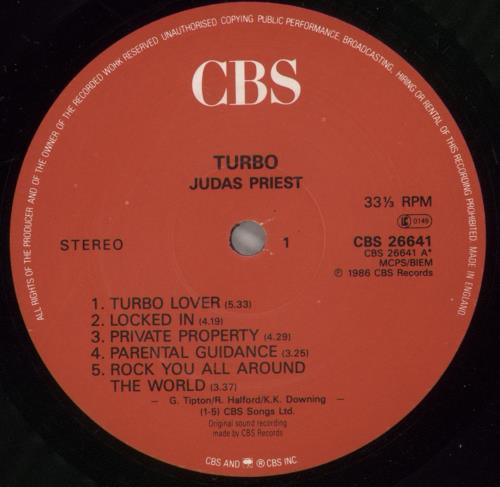 Judas Priest Turbo vinyl LP album (LP record) UK JUDLPTU296661