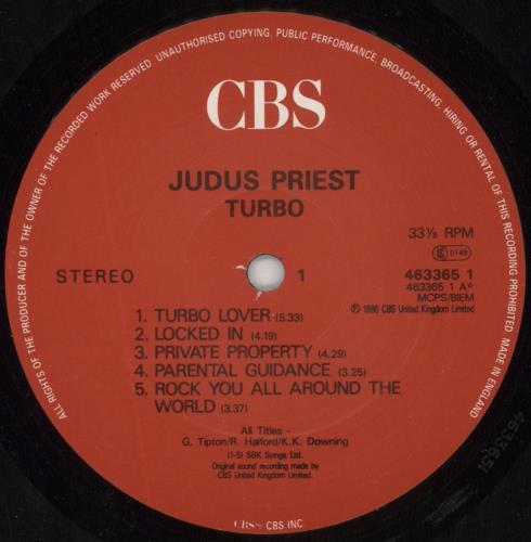 Judas Priest Turbo vinyl LP album (LP record) UK JUDLPTU656240