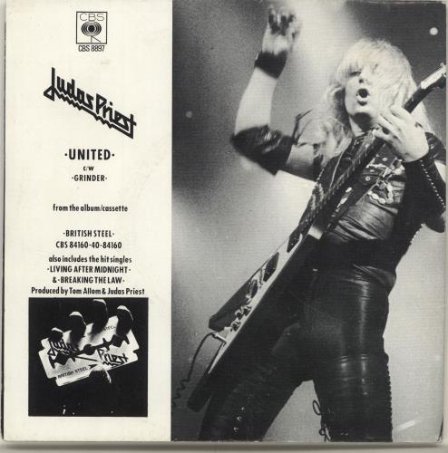 Judas Priest United - Poster Sleeve 7" vinyl single (7 inch record / 45) UK JUD07UN224587