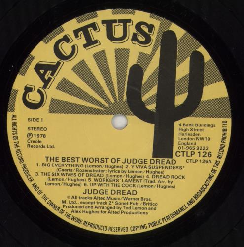 Judge Dread The Best/Worst Of Judge Dread vinyl LP album (LP record) UK JUGLPTH619458