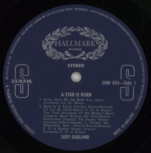 Judy Garland A Star Is Born vinyl LP album (LP record) UK JGLLPAS656488