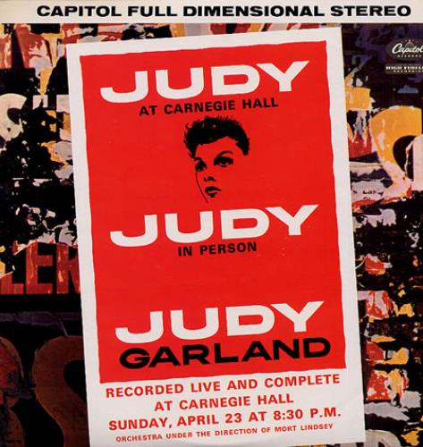 Judy Garland Judy At Carnegie Hall 2-LP vinyl record set (Double LP Album) US JGL2LJU337124