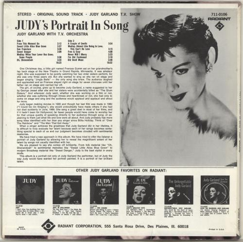 Judy Garland Judy's Portrait In Song - Sealed vinyl LP album (LP record) US JGLLPJU700921