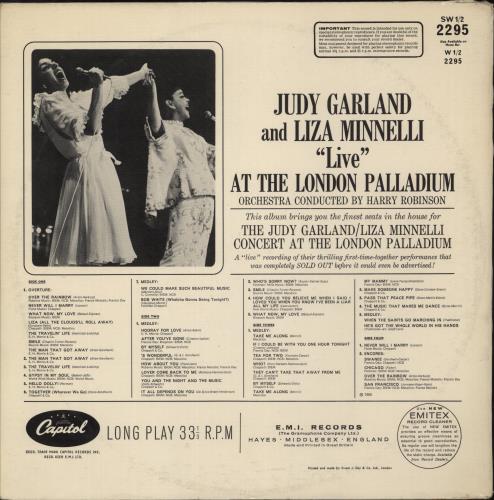 Judy Garland 'Live' At The London Palladium 2-LP vinyl record set (Double LP Album) UK JGL2LLI878387