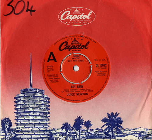 Juice Newton Hey Baby 7" vinyl single (7 inch record / 45) UK JUW07HE600620