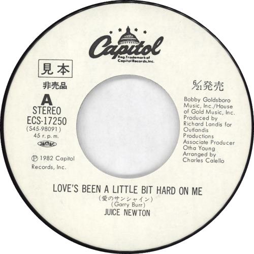 Juice Newton Love's Been A Little Bit Hard On Me Japanese Promo 7