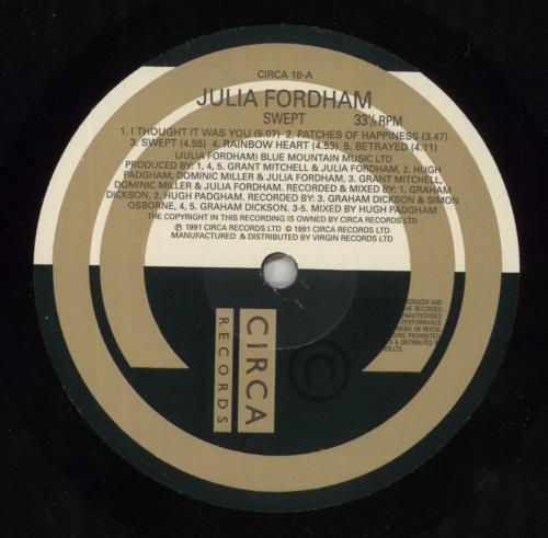 Julia Fordham Swept + Print vinyl LP album (LP record) UK JULLPSW479125