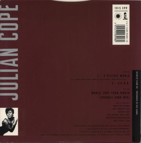 Julian Cope 5 O'Clock World 10" vinyl single (10 inch record) UK COP10OC49555