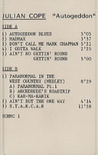 Julian Cope Autogeddon cassette album UK COPCLAU326300