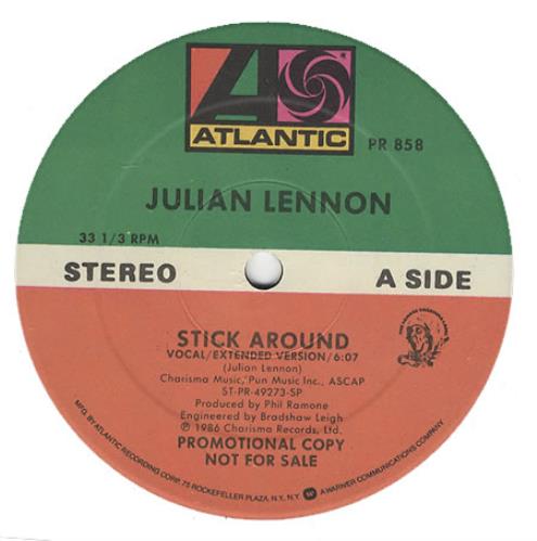 Julian Lennon Stick Around 12" vinyl single (12 inch record / Maxi-single) US JLN12ST157152