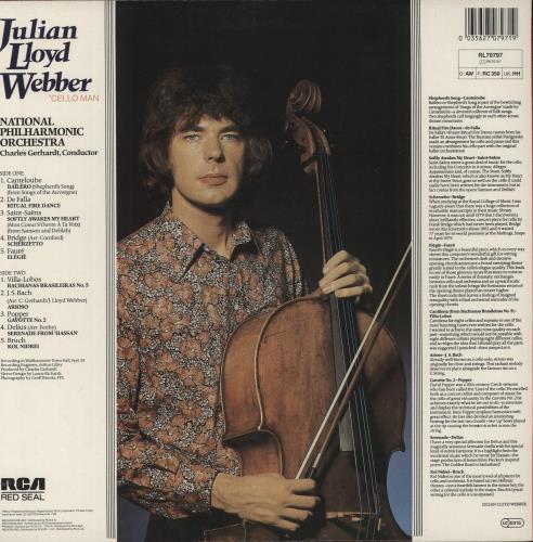 Julian Lloyd Webber Cello Man vinyl LP album (LP record) Italian JXWLPCE875262